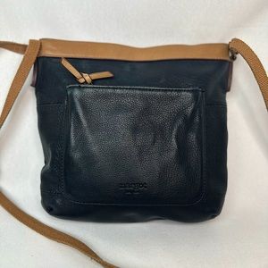 Margot* Black Leather two-tone Crossbody Shoulder Bag